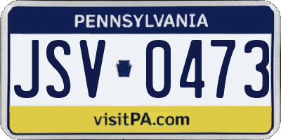 PA license plate JSV0473
