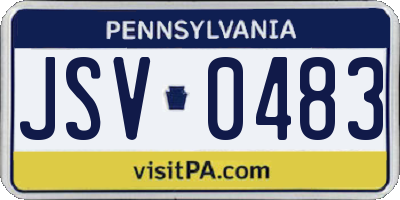 PA license plate JSV0483