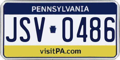 PA license plate JSV0486