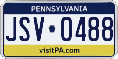 PA license plate JSV0488
