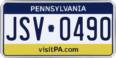 PA license plate JSV0490