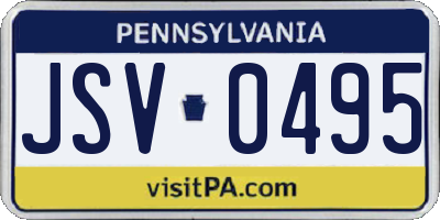 PA license plate JSV0495