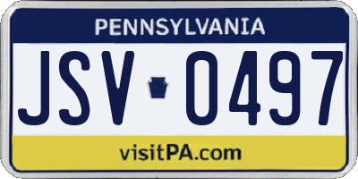 PA license plate JSV0497
