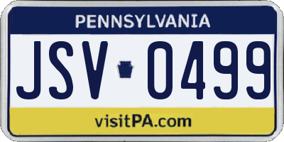 PA license plate JSV0499