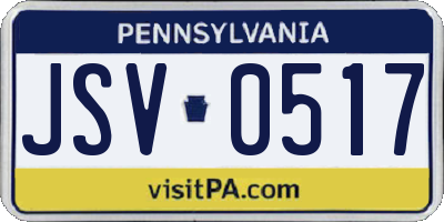 PA license plate JSV0517