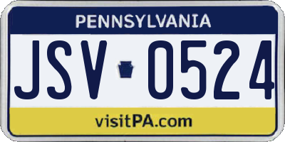 PA license plate JSV0524