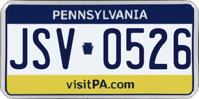 PA license plate JSV0526