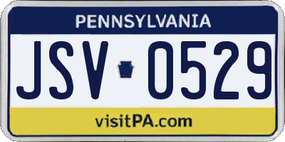 PA license plate JSV0529