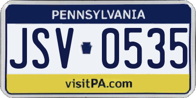 PA license plate JSV0535