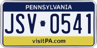 PA license plate JSV0541