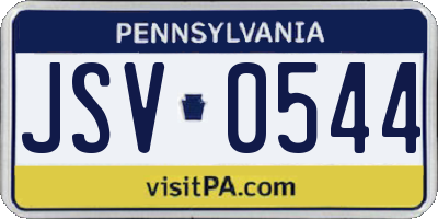 PA license plate JSV0544