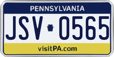 PA license plate JSV0565