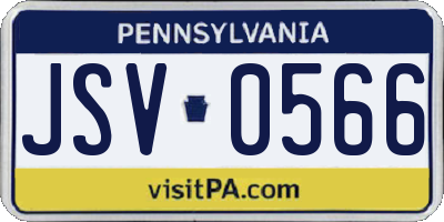 PA license plate JSV0566