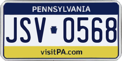 PA license plate JSV0568