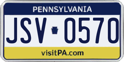 PA license plate JSV0570