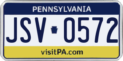 PA license plate JSV0572