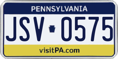 PA license plate JSV0575