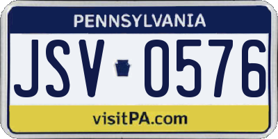 PA license plate JSV0576
