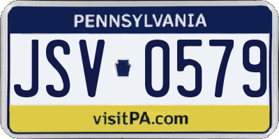 PA license plate JSV0579