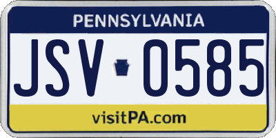 PA license plate JSV0585