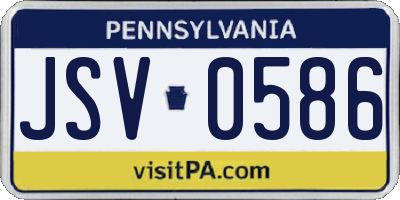 PA license plate JSV0586