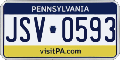 PA license plate JSV0593