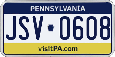 PA license plate JSV0608