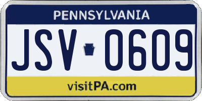 PA license plate JSV0609