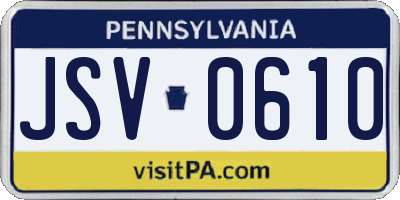 PA license plate JSV0610