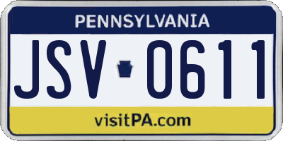 PA license plate JSV0611