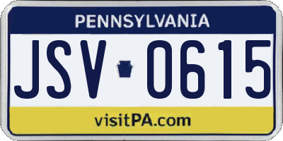 PA license plate JSV0615