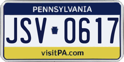 PA license plate JSV0617