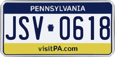PA license plate JSV0618