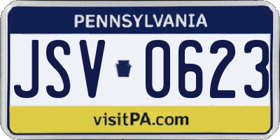 PA license plate JSV0623