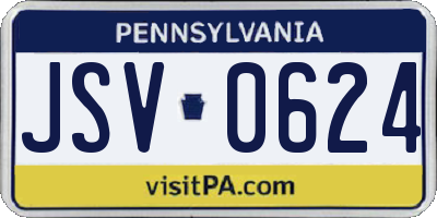 PA license plate JSV0624