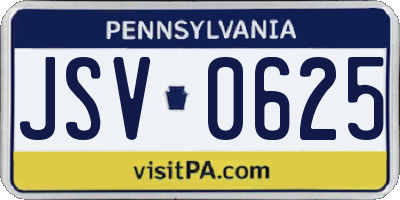 PA license plate JSV0625