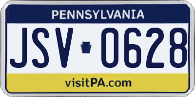 PA license plate JSV0628
