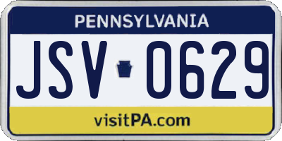 PA license plate JSV0629