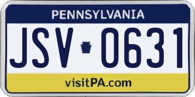 PA license plate JSV0631