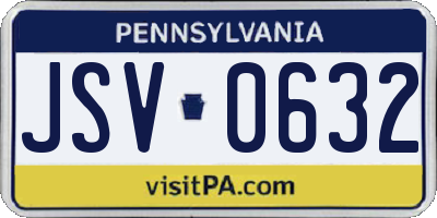PA license plate JSV0632