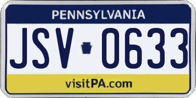 PA license plate JSV0633