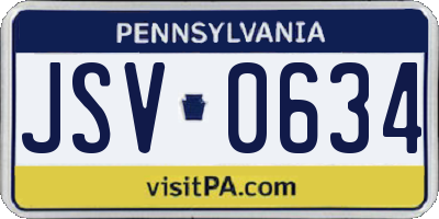 PA license plate JSV0634