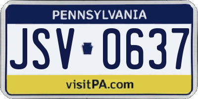 PA license plate JSV0637