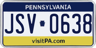 PA license plate JSV0638