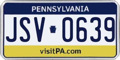 PA license plate JSV0639