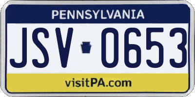 PA license plate JSV0653