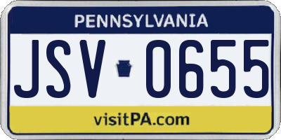 PA license plate JSV0655