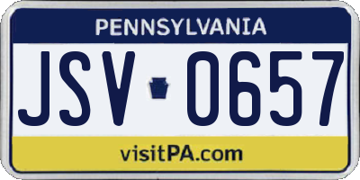 PA license plate JSV0657