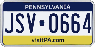 PA license plate JSV0664