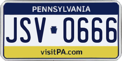 PA license plate JSV0666